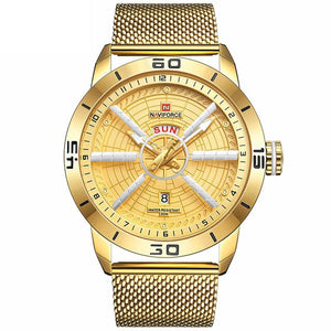 NAVIFORCE Luxury Brand Mens Sport Watch Gold
